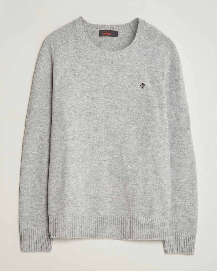 Morris Hertford Lambswool Crew Neck Grey – Gris