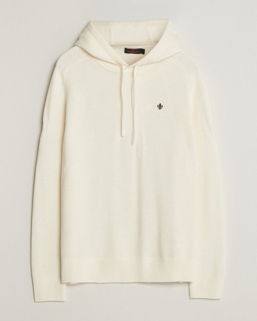 Morris Hertford Lambswool Hoodie Off White – Blanc