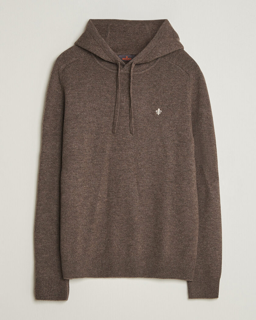 Morris Hertford Lambswool Hoodie Brown – Marron