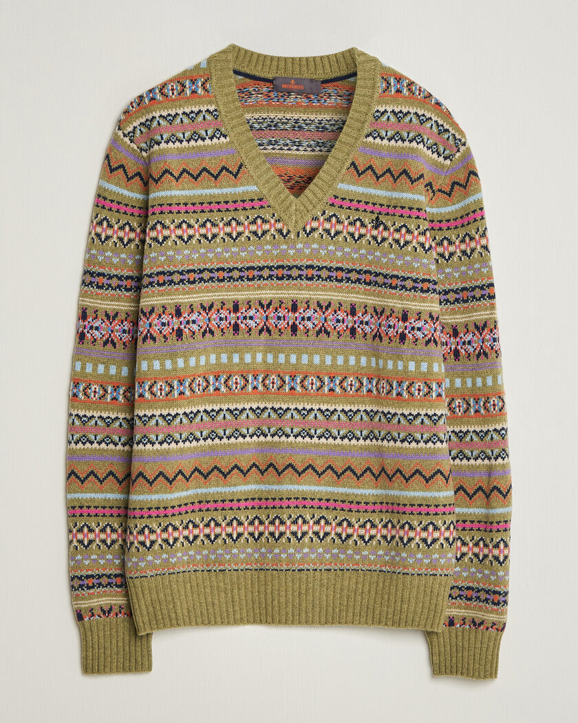 Morris Tavish V-Neck Olive – Vert