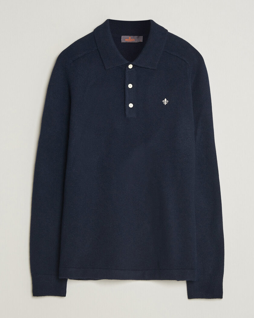Morris Hetford Knitted Polo Navy – Bleu