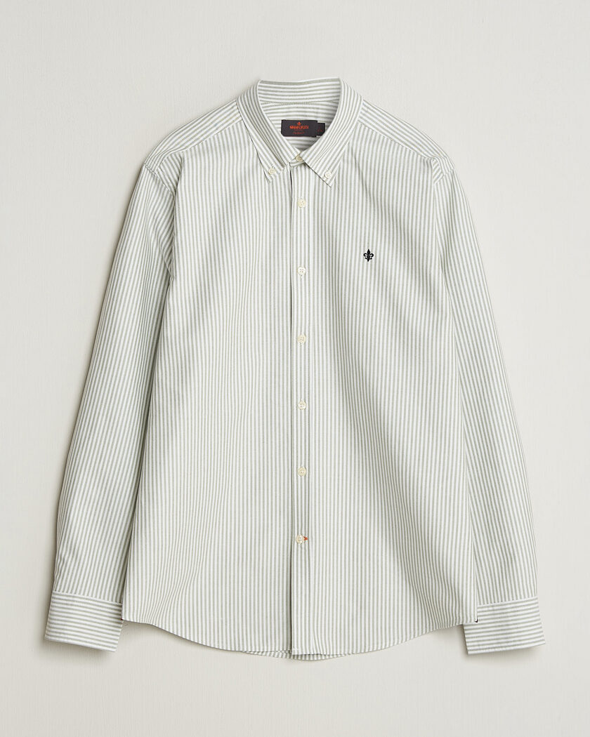 Morris Douglas Oxford Stripe Shirt Olive – Vert