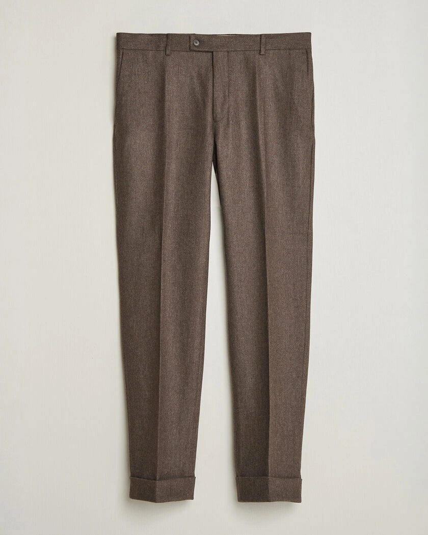 Morris Flannel Suit Trousers Brown – Marron