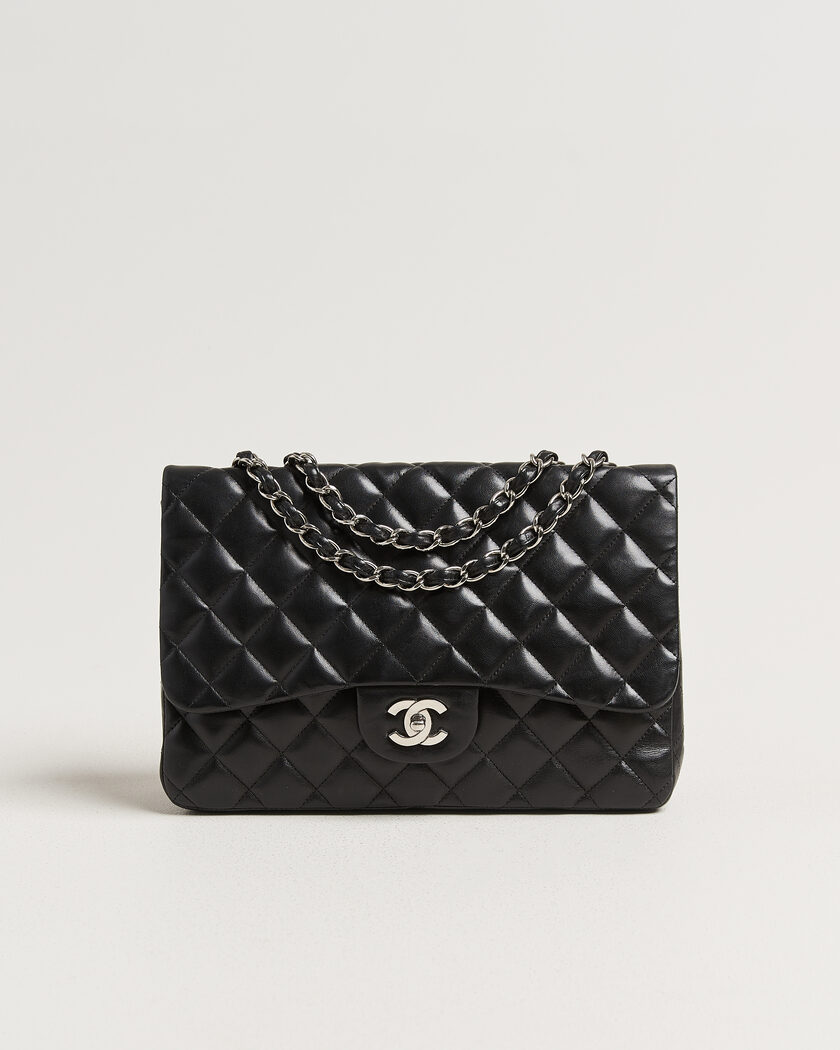 Chanel Pre-Owned Classic Jumbo Single Flap Bag Lambskin Black – Noir
