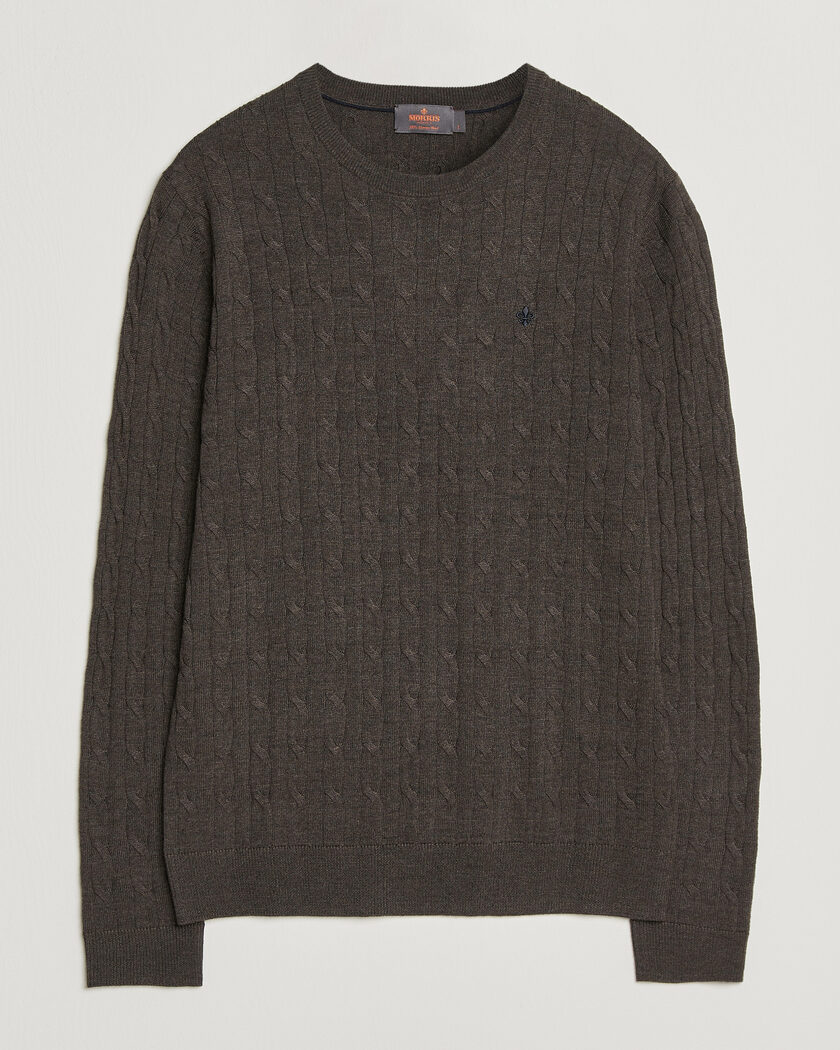 Morris Merino Cable O-Neck Brown – Marron