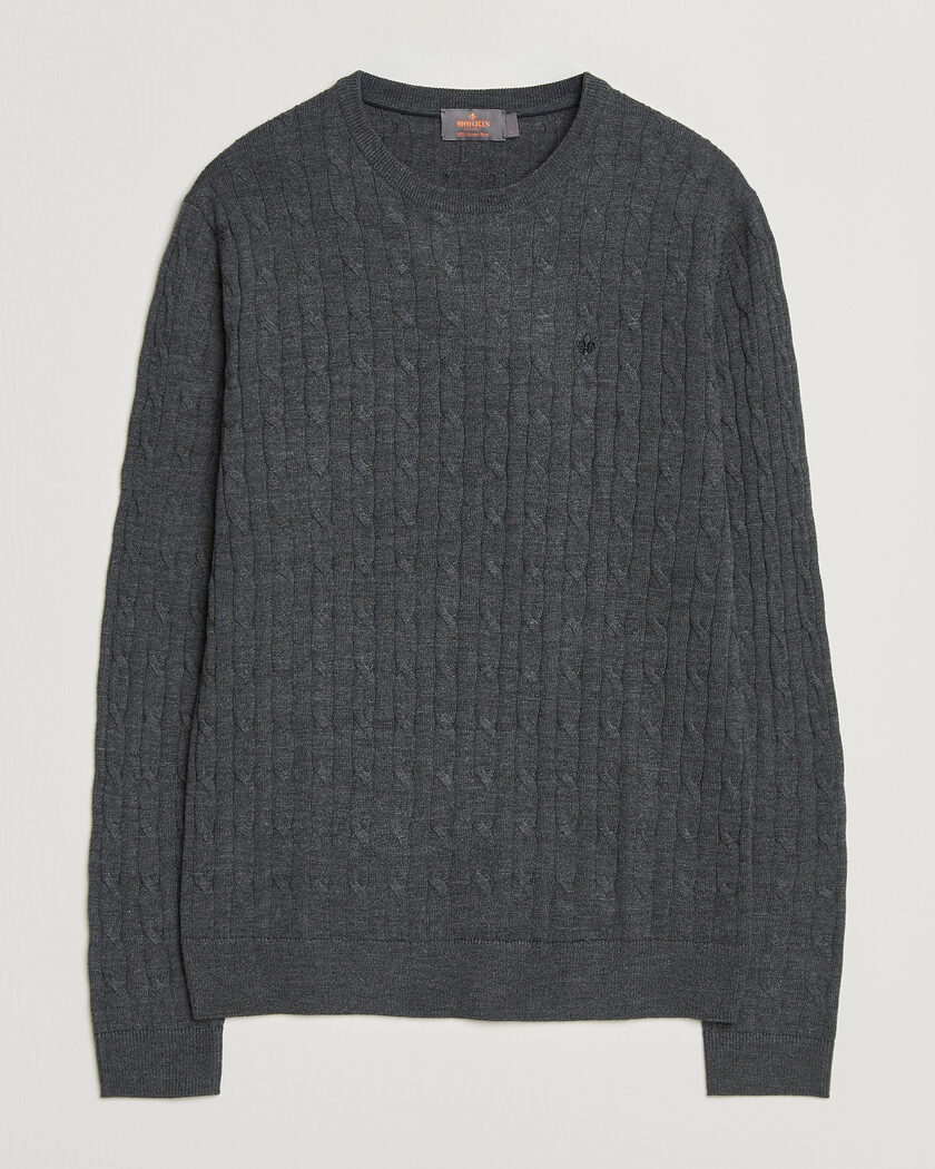 Morris Merino Cable O-Neck Grey – Gris