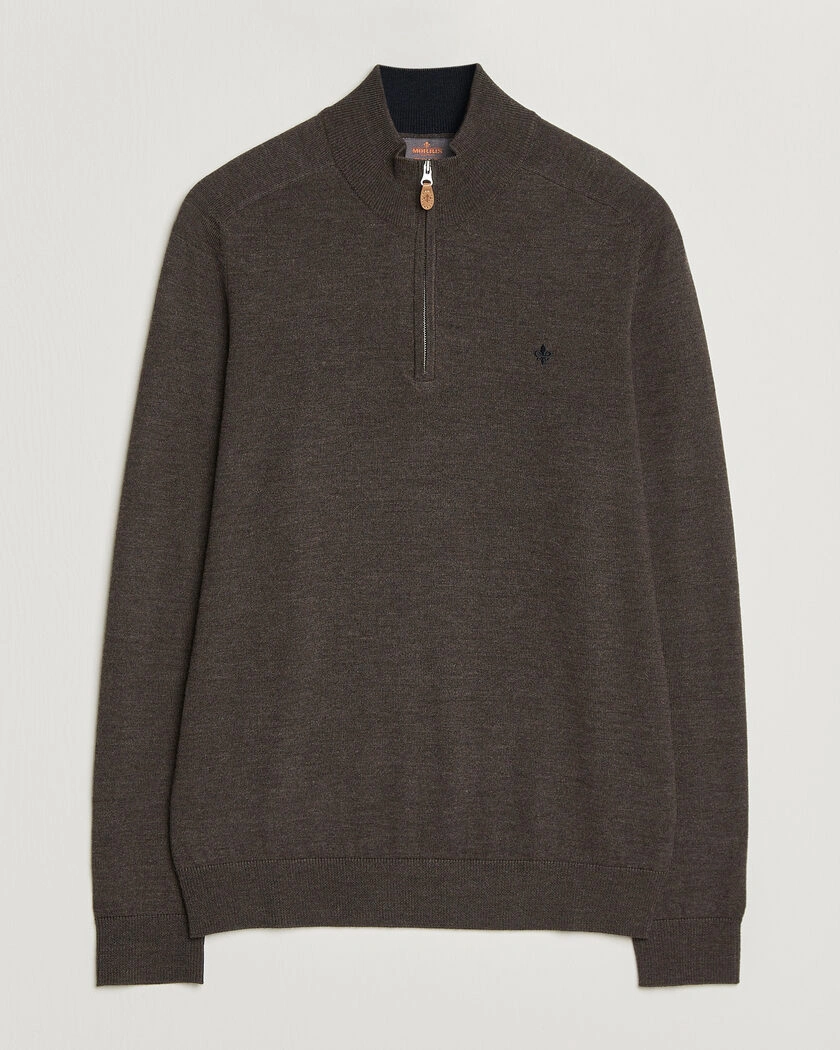 Morris John Merino Half Zip Brown – Marron