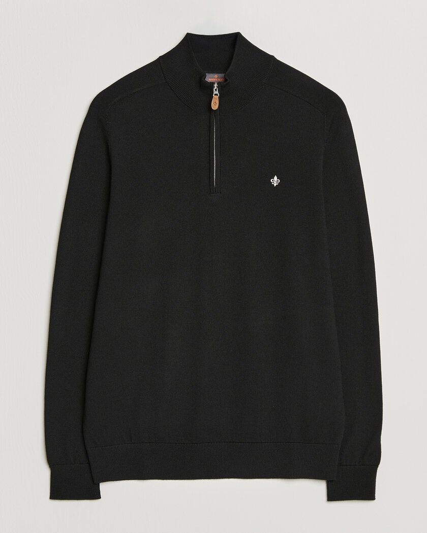 Morris John Merino Half Zip Black – Noir