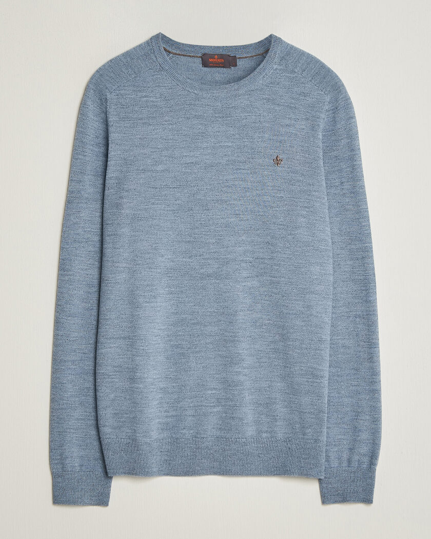 Morris Merino O-Neck Light Blue – Bleu