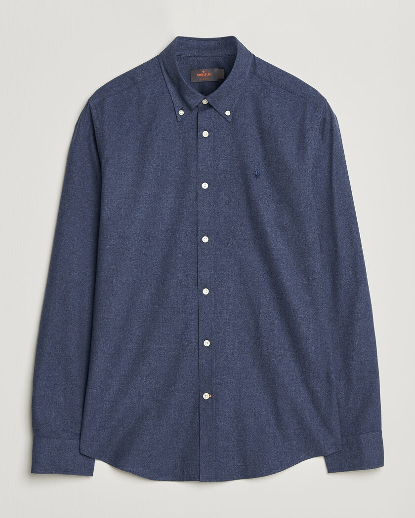 Morris Watts Flannel Shirt Navy – Bleu