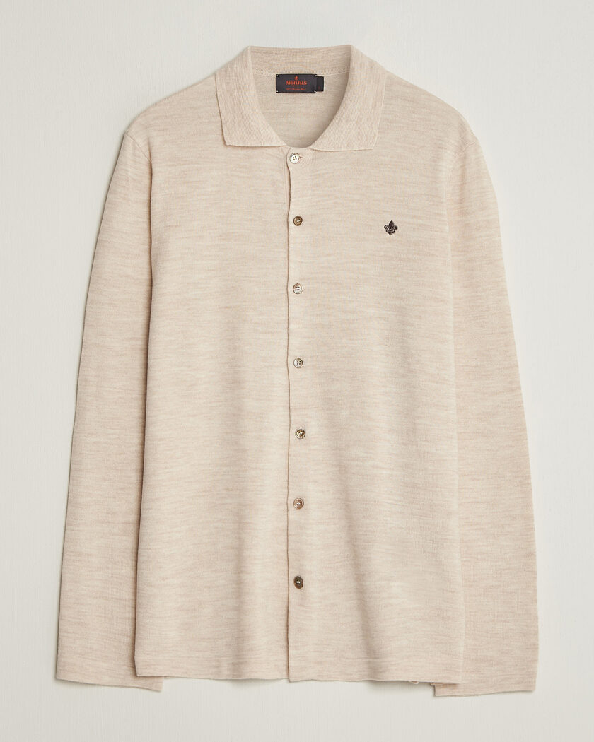 Morris Merino Shirt Cardigan Off White – Blanc