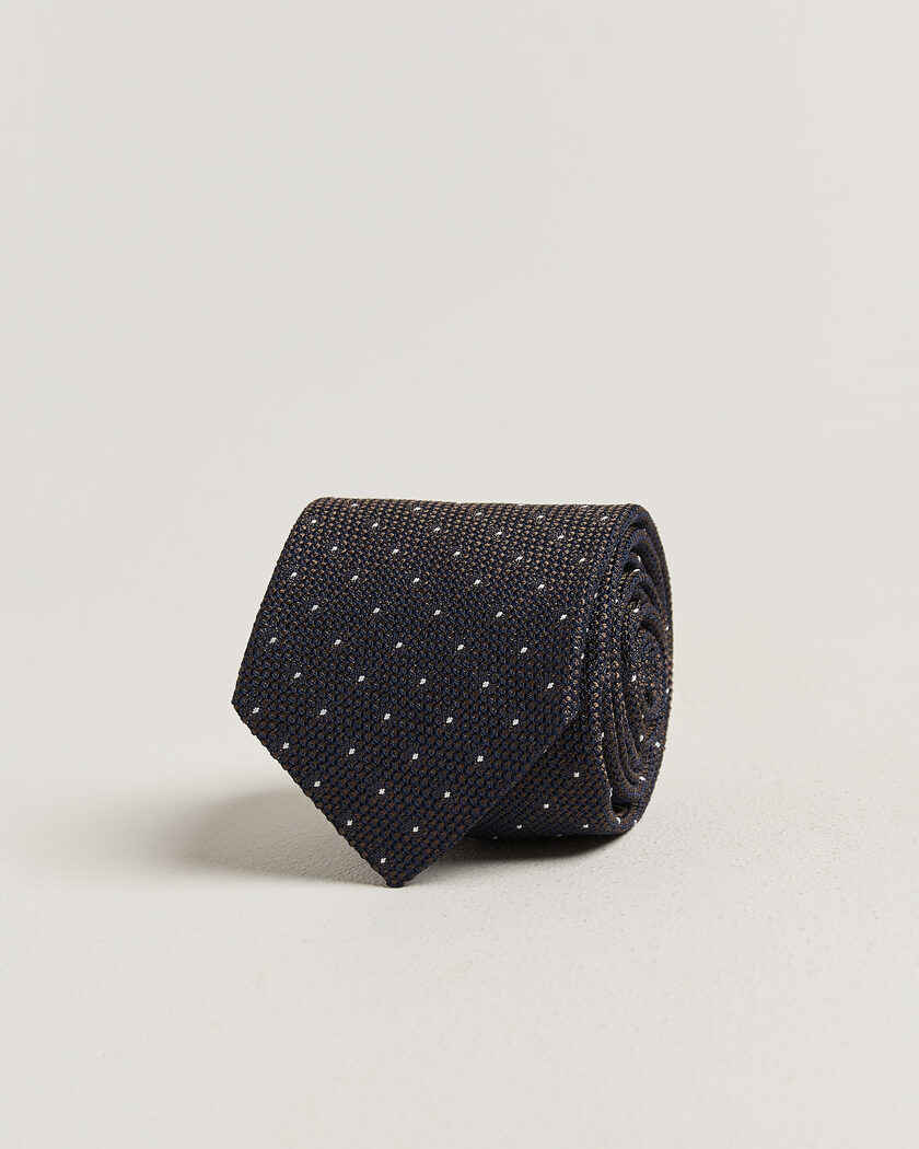 Amanda Christensen Silk Grenadine Dot 8cm Tie Brown – Marron