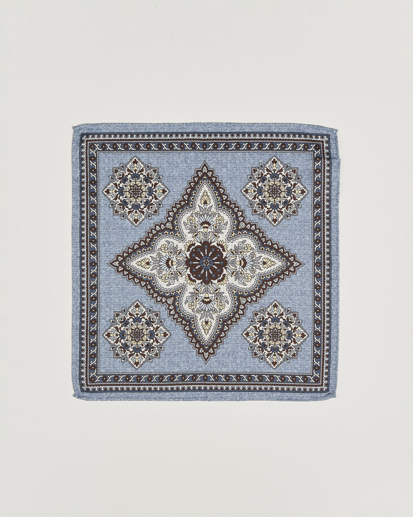 Amanda Christensen Silk Schappe Doublefaced Pocket Square Blue – Bleu