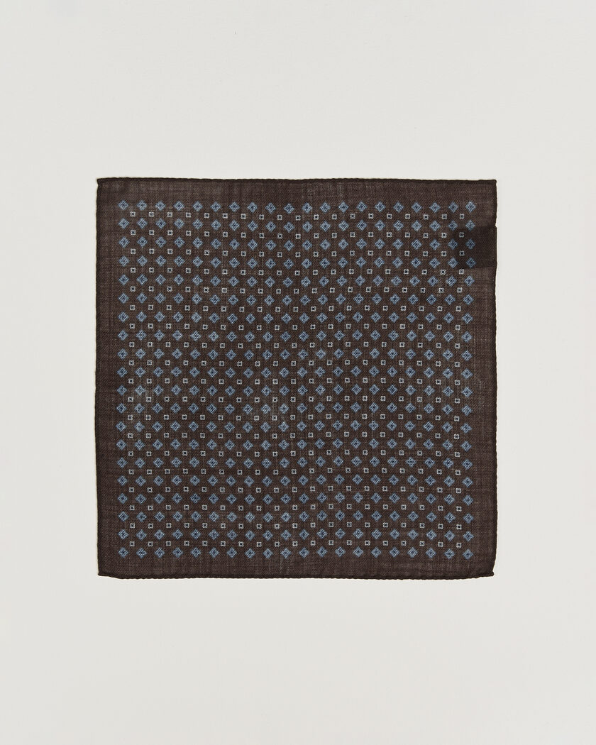 Amanda Christensen Wool Flower Pocket Square Brown – Marron