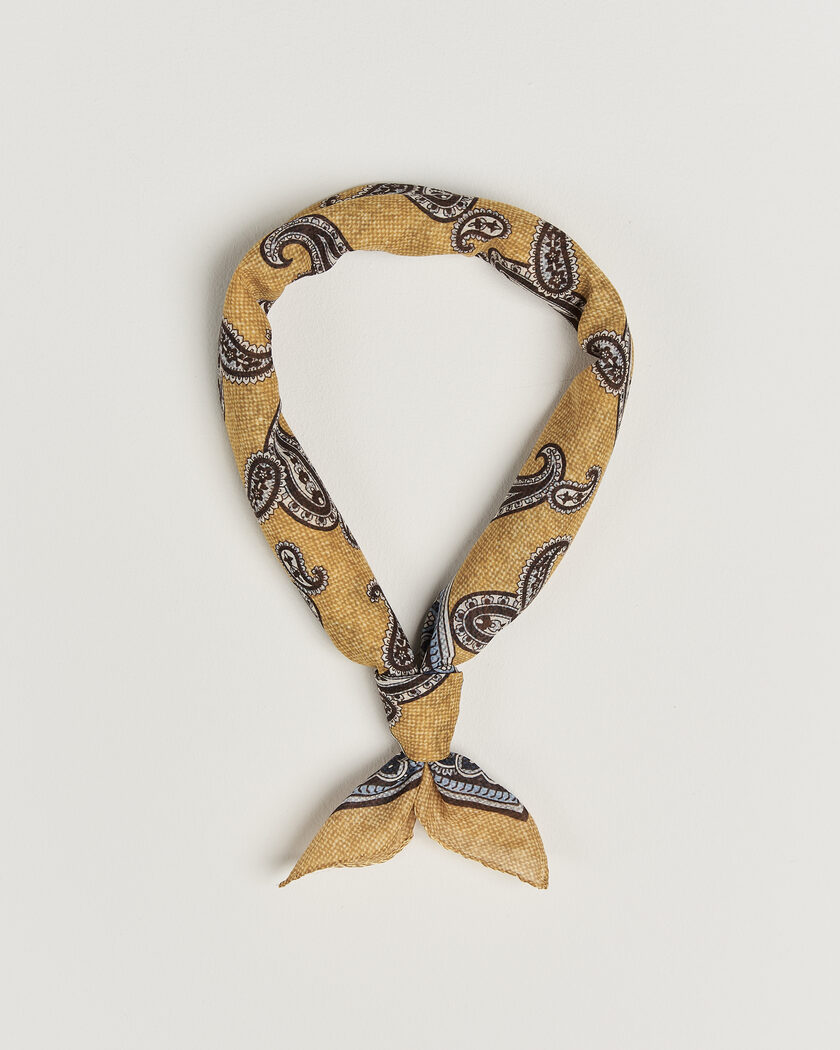 Amanda Christensen Cotton Voile Printed Paisley Bandana Yellow – Jaune
