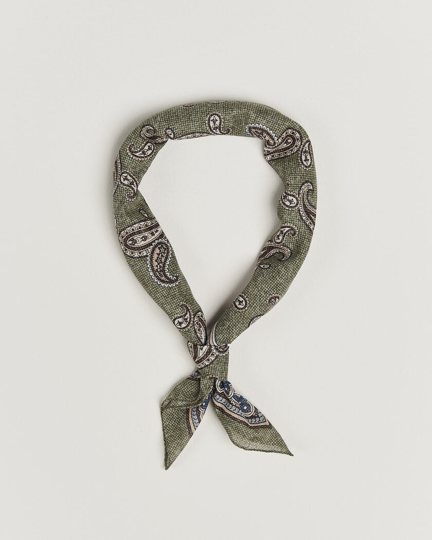 Amanda Christensen Cotton Voile Printed Paisley Bandana Green – Vert