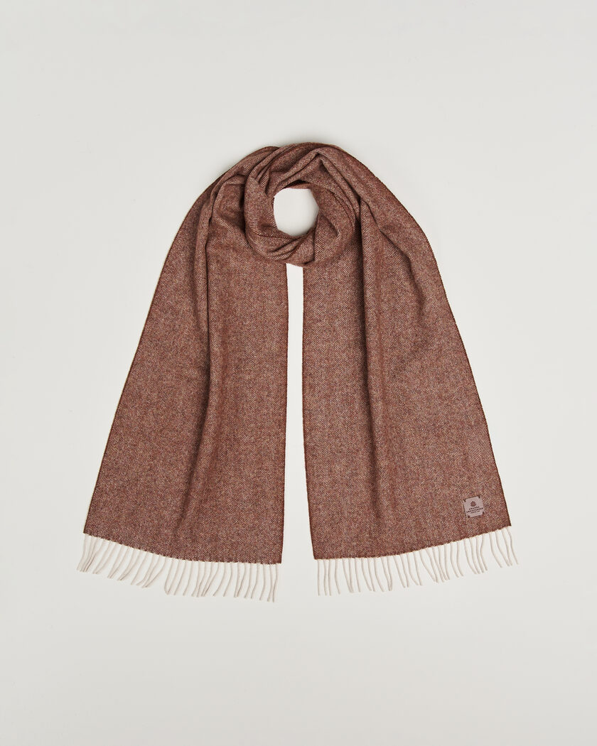 Amanda Christensen Wool Herringbone Scarf Rust – Rouge