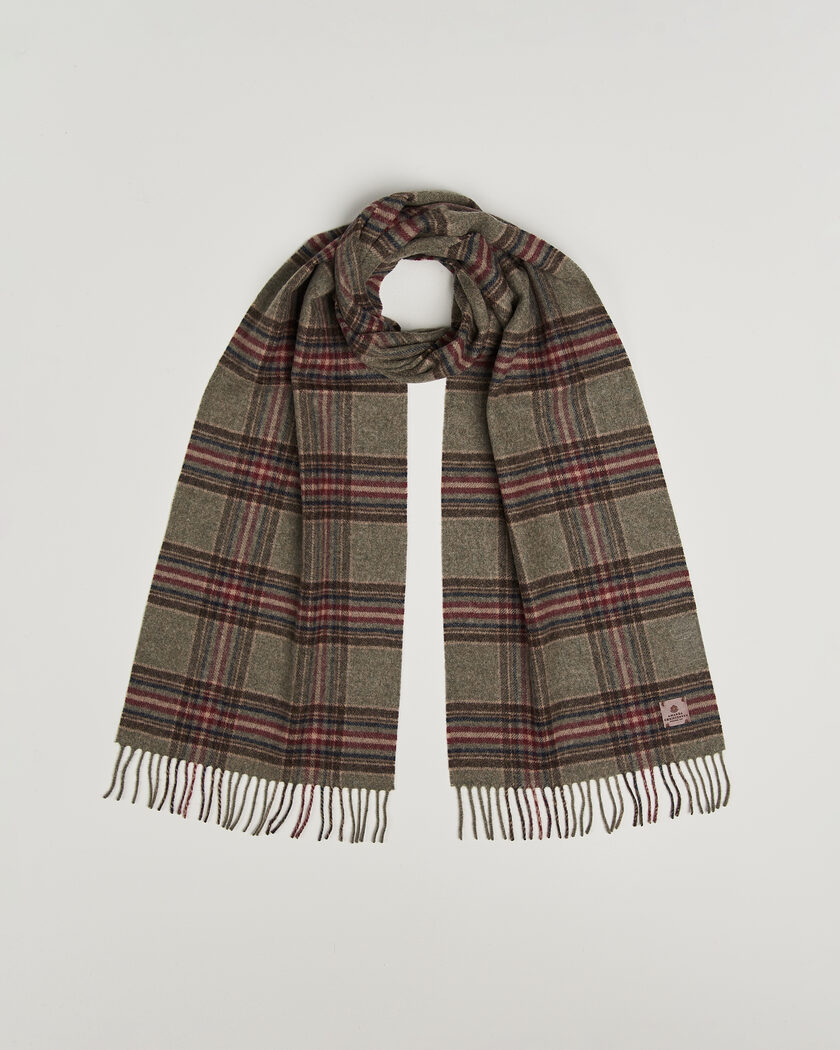 Amanda Christensen Wool Check Scarf Green – Vert