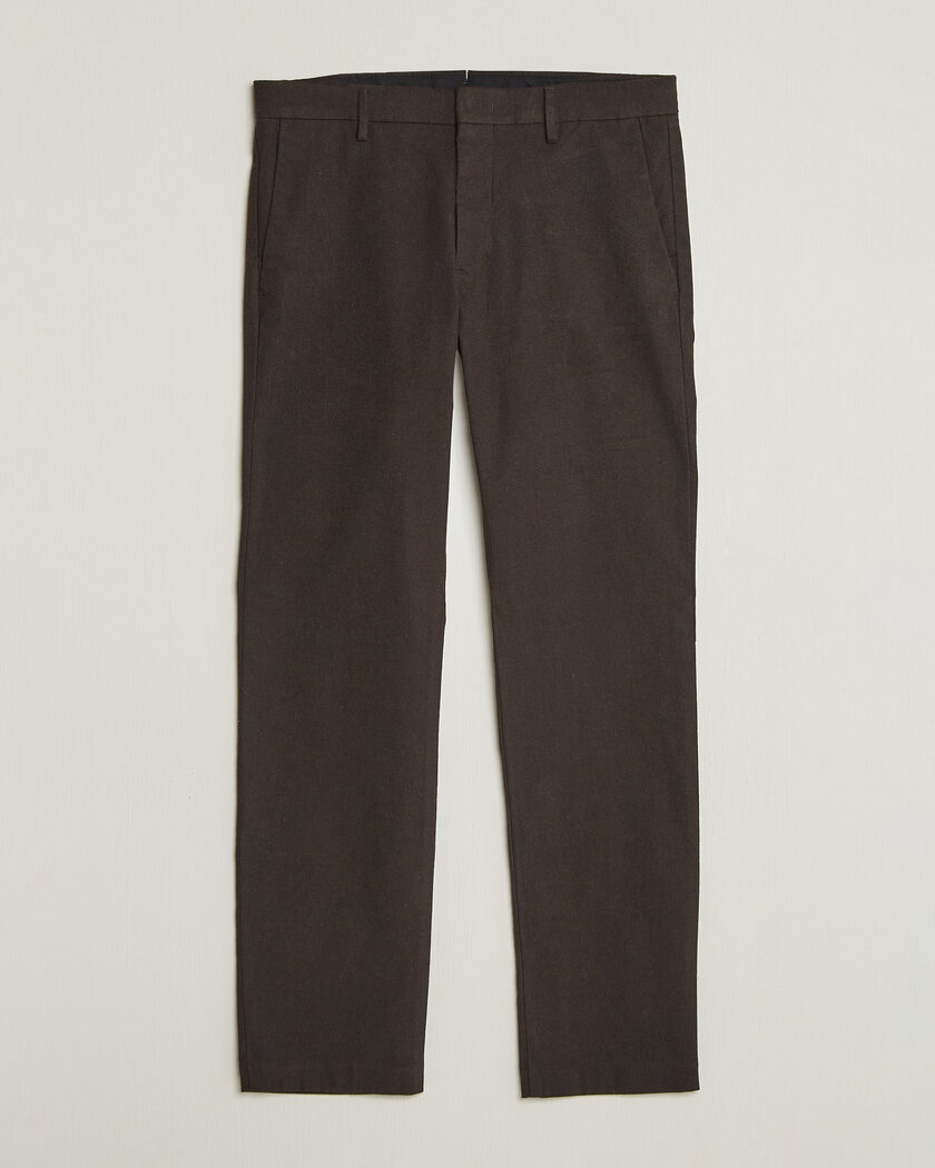 NN07 Theo Brushed Cotton Trousers Deep Truffle – Marron