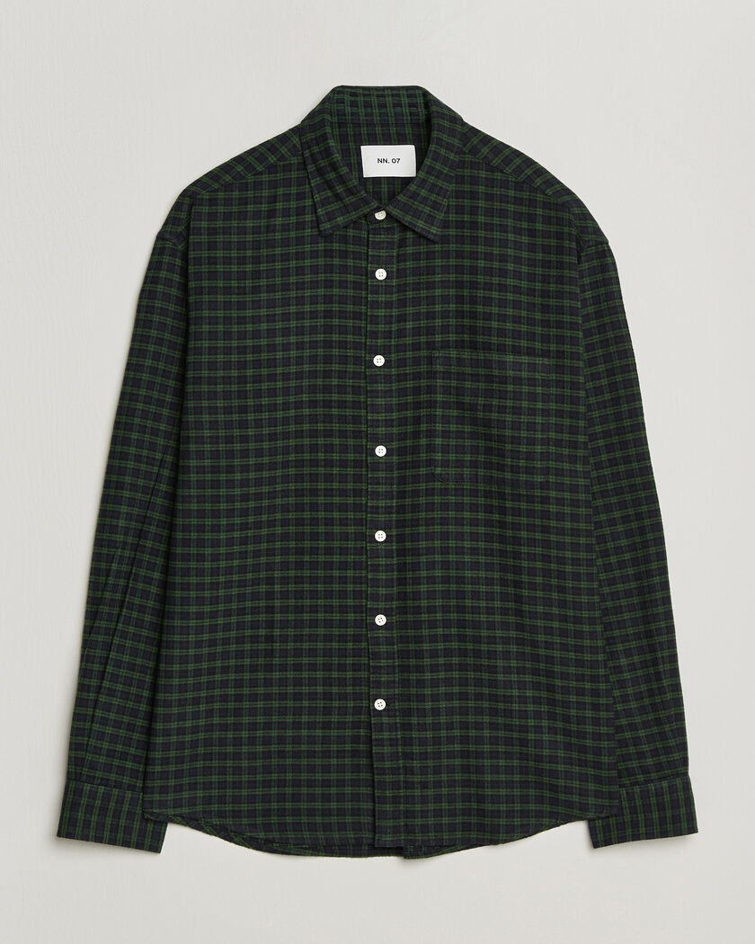 NN07 Deon Flannel Shirt Eden Check – Vert