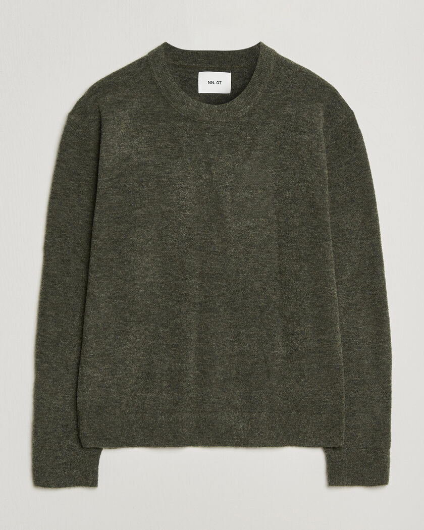 NN07 Gavin Brushed Wool Knitted Sweater Dark Army – Vert