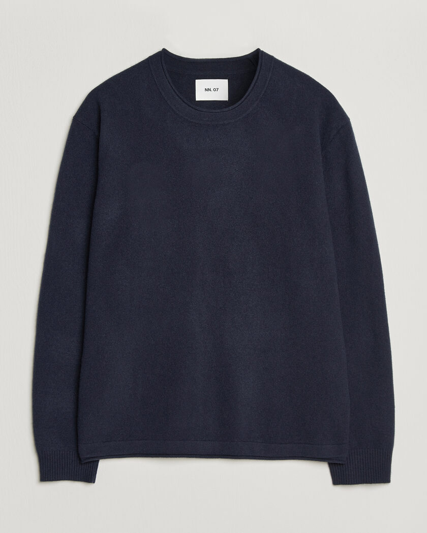 NN07 Sammy Wool Knitted Sweater Navy Melange – Bleu