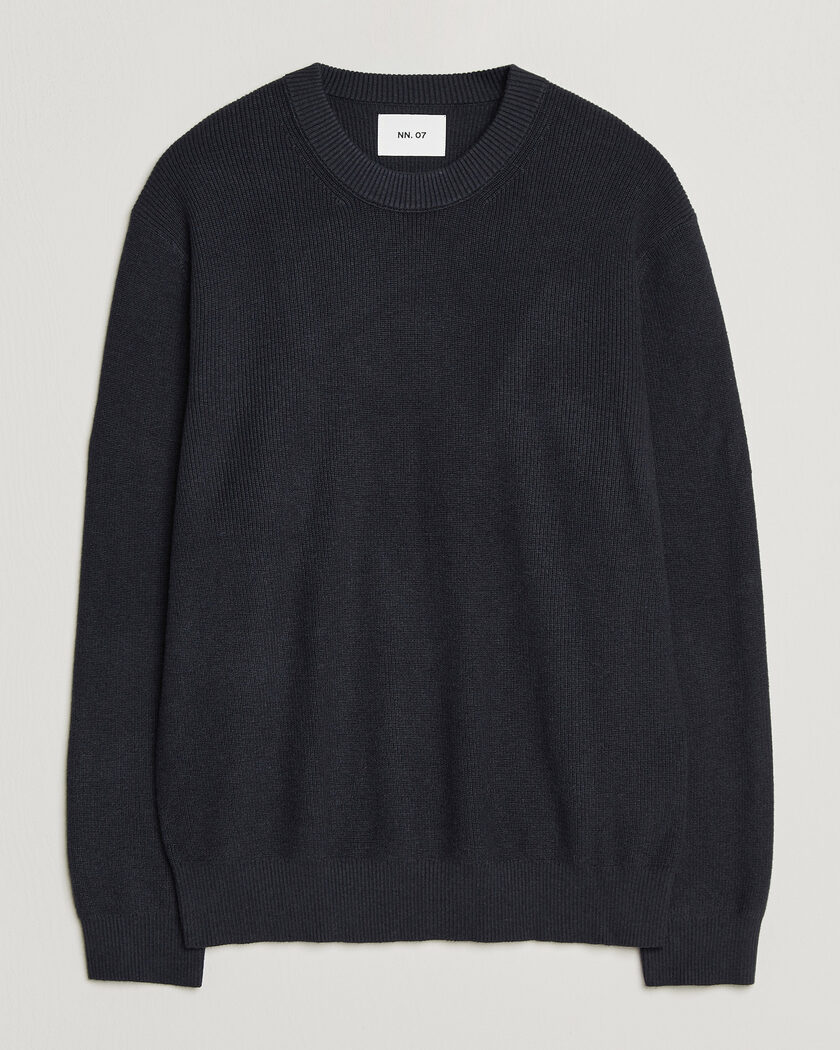 NN07 Hope Cotton/Cashmere Rib Knitted Sweater Navy – Bleu