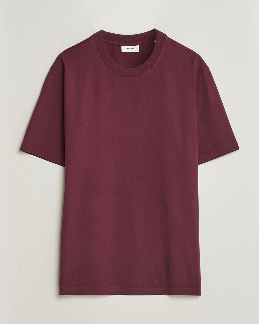 NN07 Adam Crew Neck T-Shirt Winetasting – Rouge