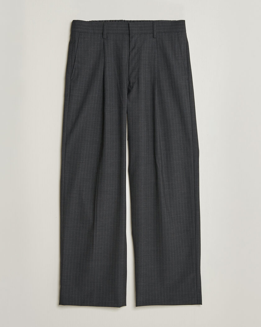 NN07 Kay Wool Pinstriped Trousers Dark Grey – Gris