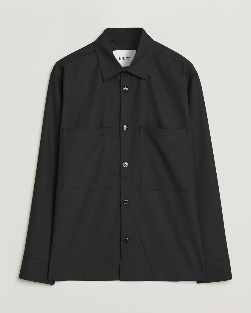 NN07 Freddy Wool Overshirt Black – Noir