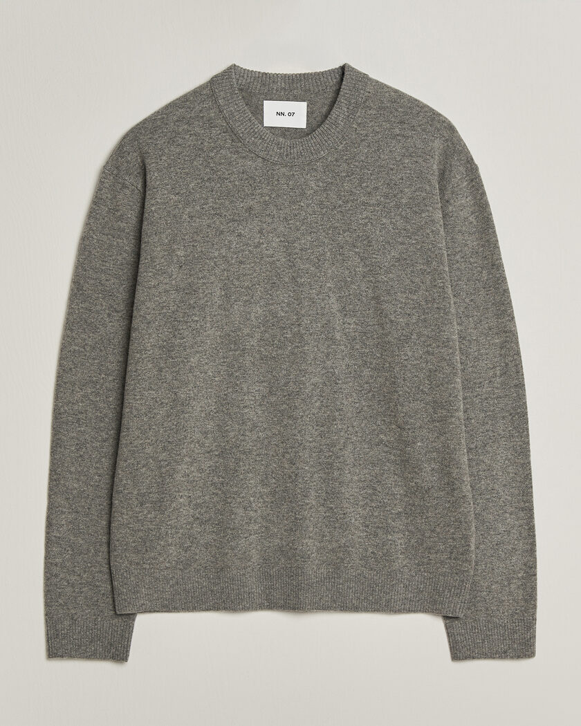 NN07 Raz Lambswool Knitted Sweater Grey Melange – Gris