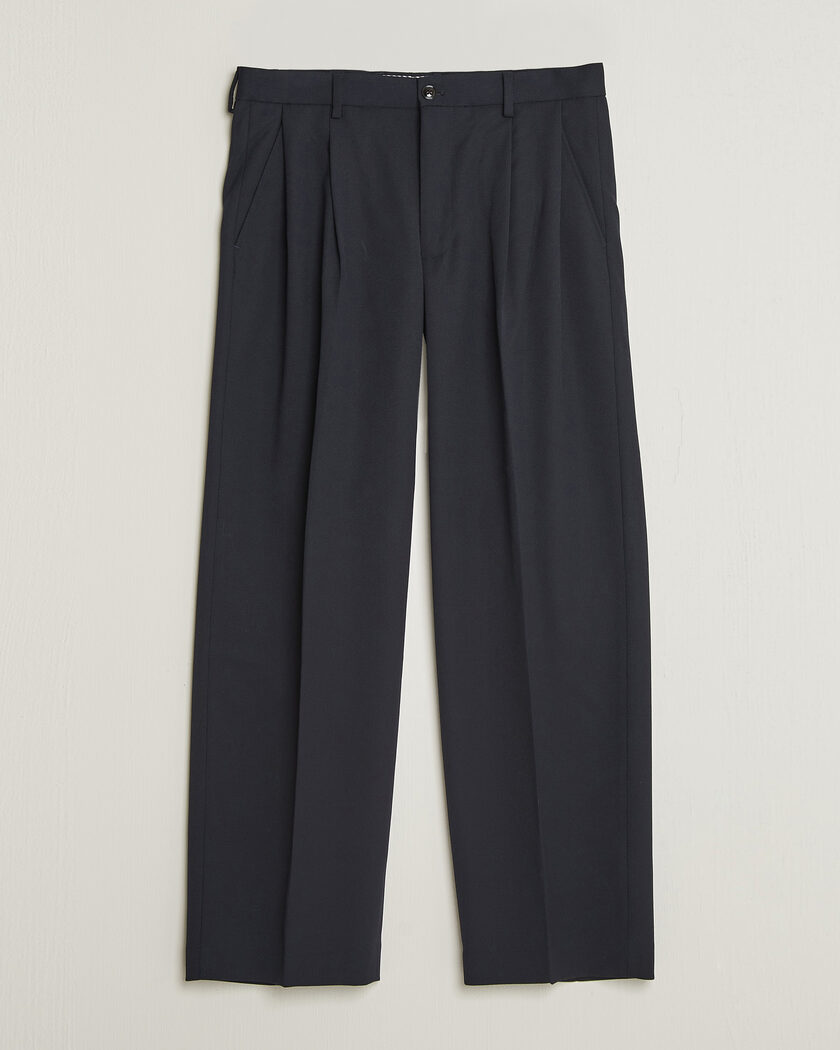 NN07 Justin Wool Pleated Suit Trousers Deep Navy – Bleu