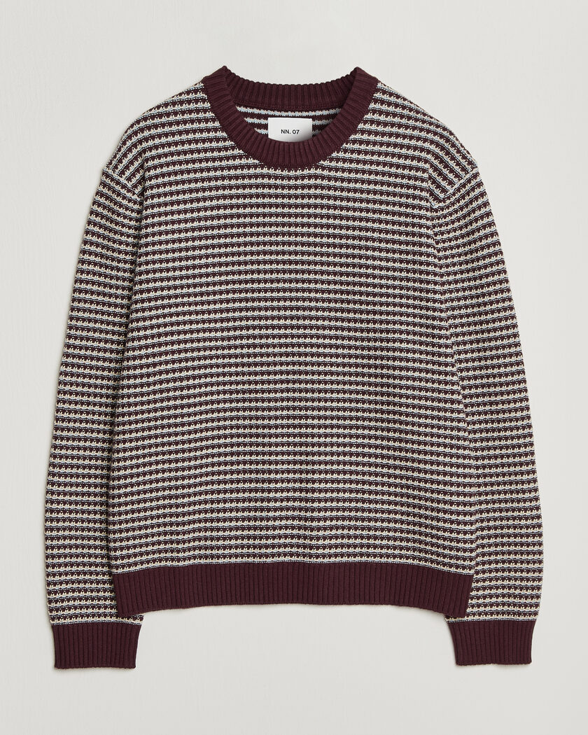 NN07 Russell Cotton/Wool Structured Sweater Winetasting – Rouge