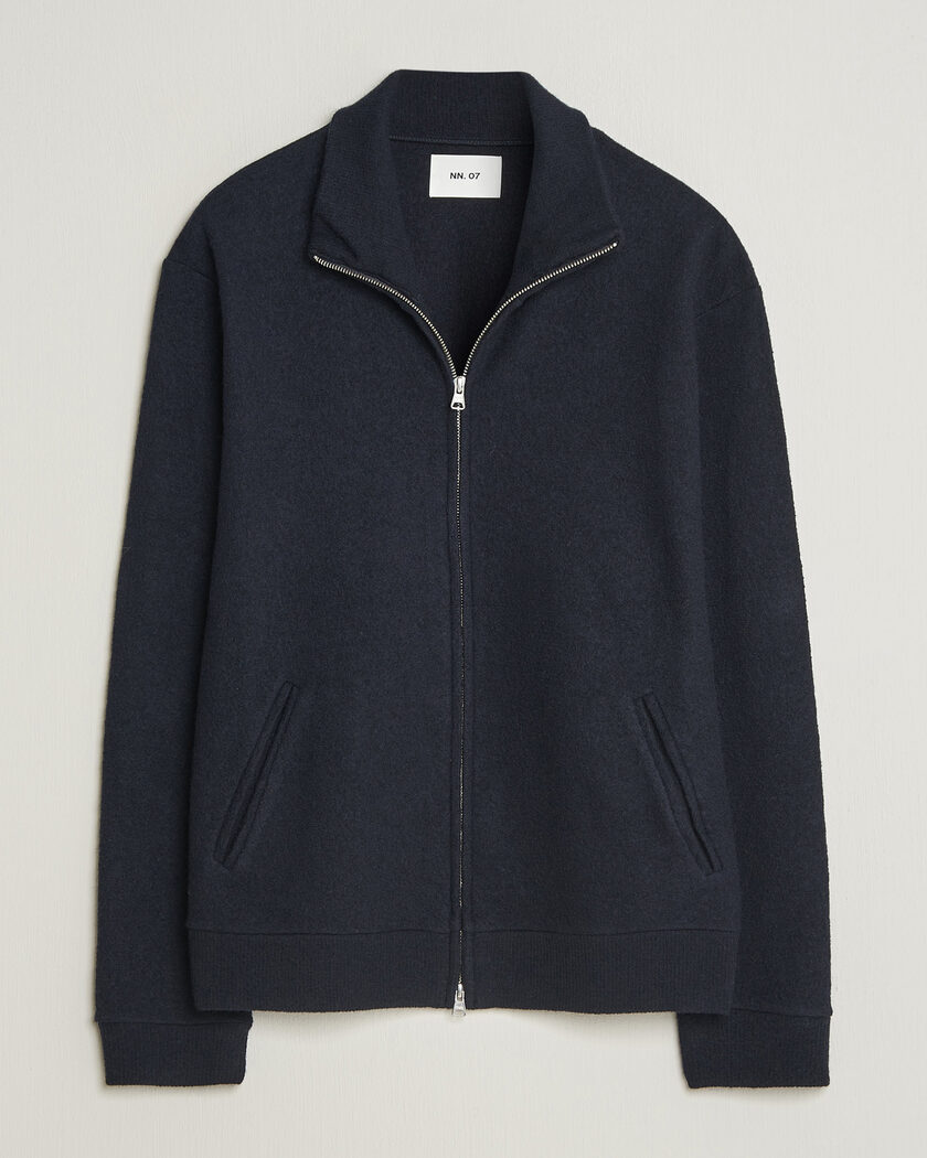 NN07 Soft Boiled Wool Full Zip Navy Blue – Bleu