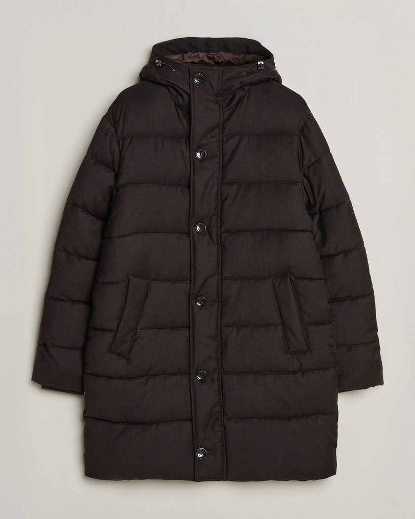 Oscar Jacobson Padded Flannel Parka Brown – Marron
