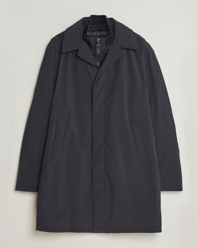 Oscar Jacobson Zipped Padded Car Coat Navy – Bleu