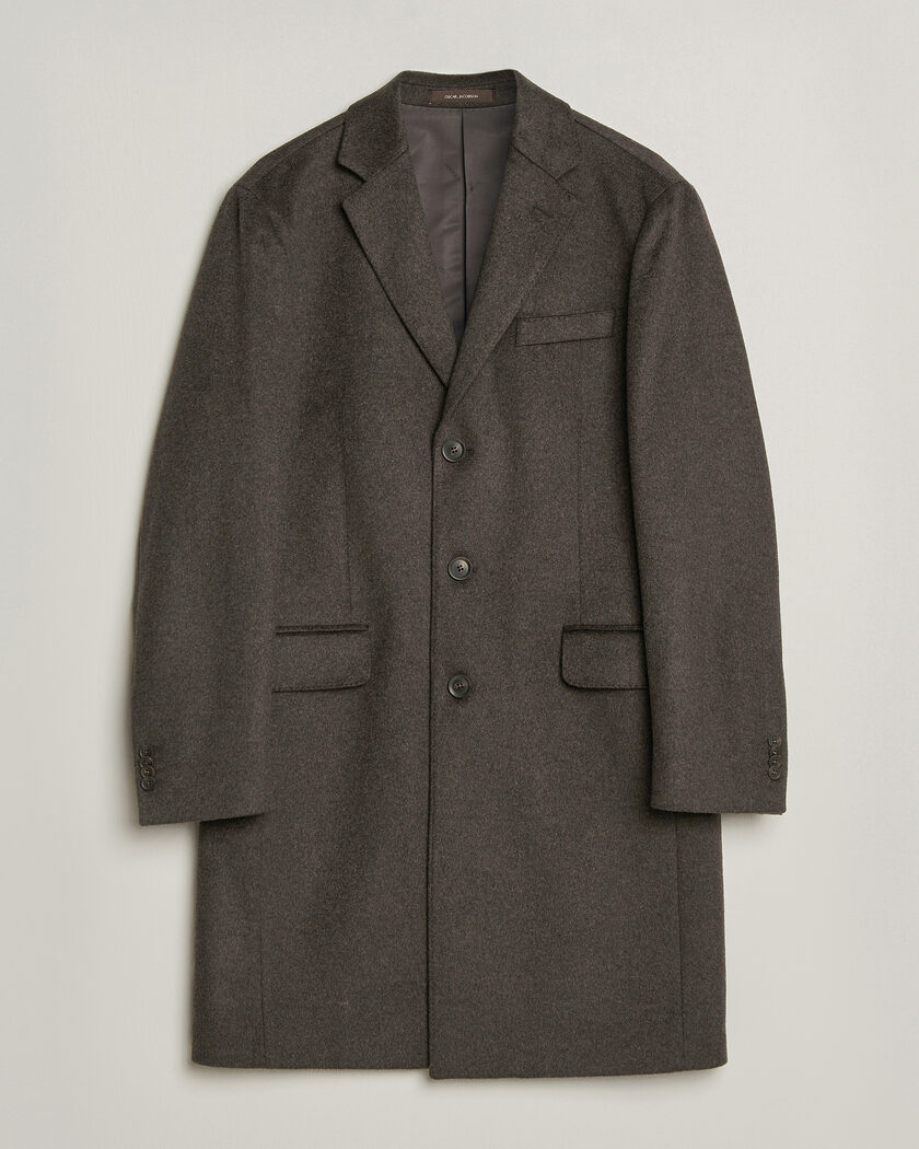 Oscar Jacobson Sergio Wool Coat Brown – Marron