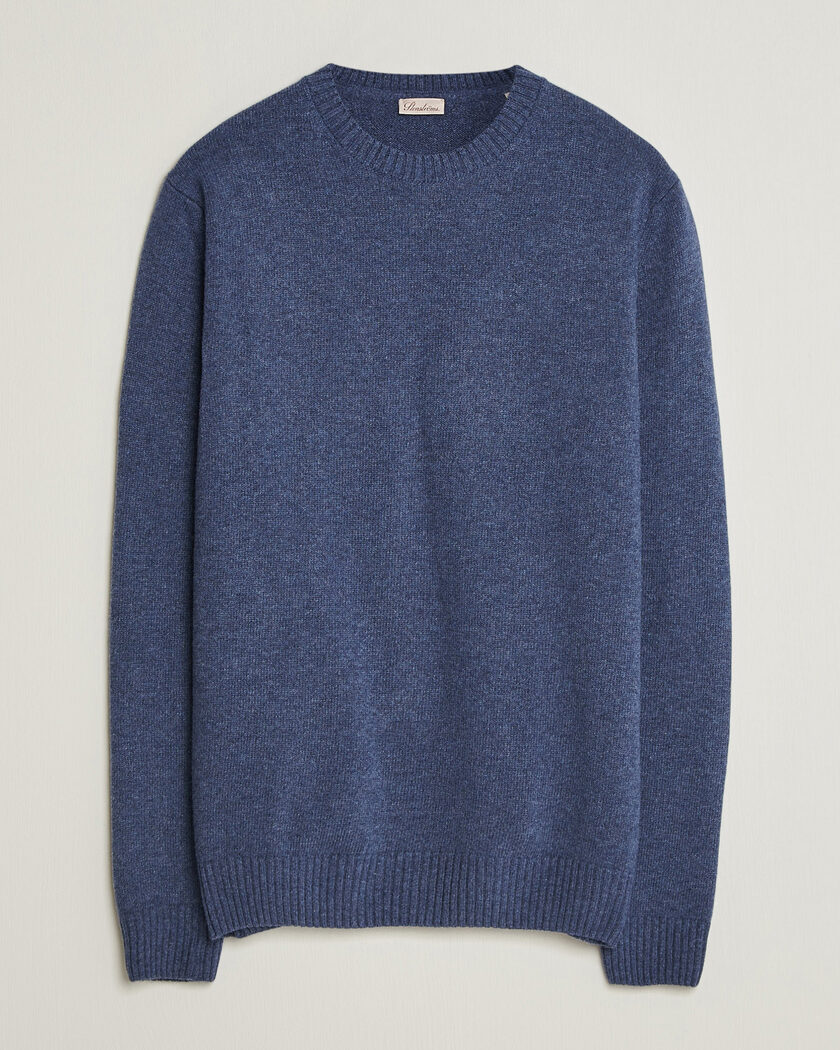 Stenströms Brushed Merino Crew Neck Blue – Bleu