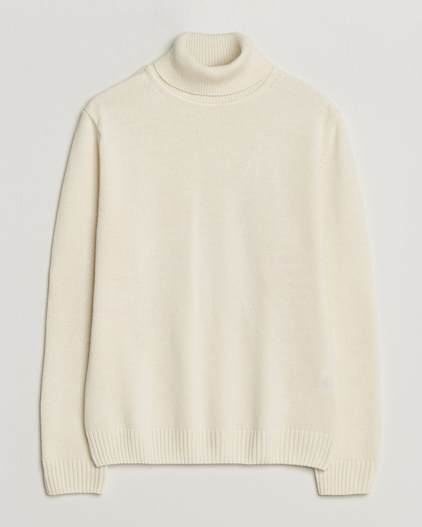 Stenströms Brushed Merino Rollneck Off White – Blanc