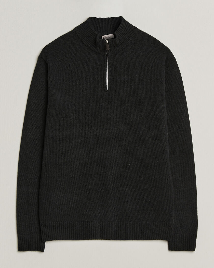 Stenströms Brushed Merino Half-Zip Black – Noir