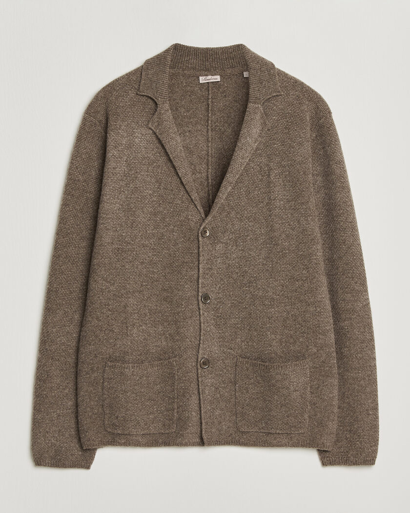 Stenströms Knitted Yak/Merino Cardigan Blazer Brown – Marron