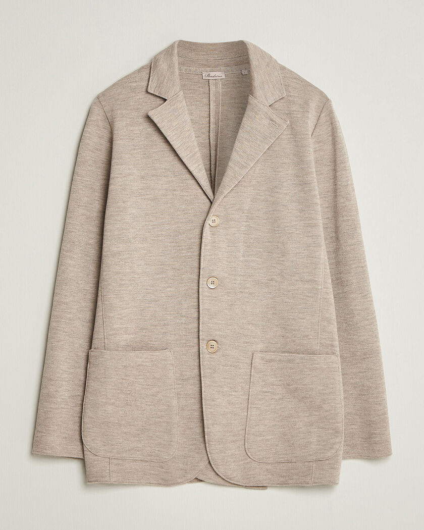 Stenströms Milano Knitted Merino Blazer Beige – Beige