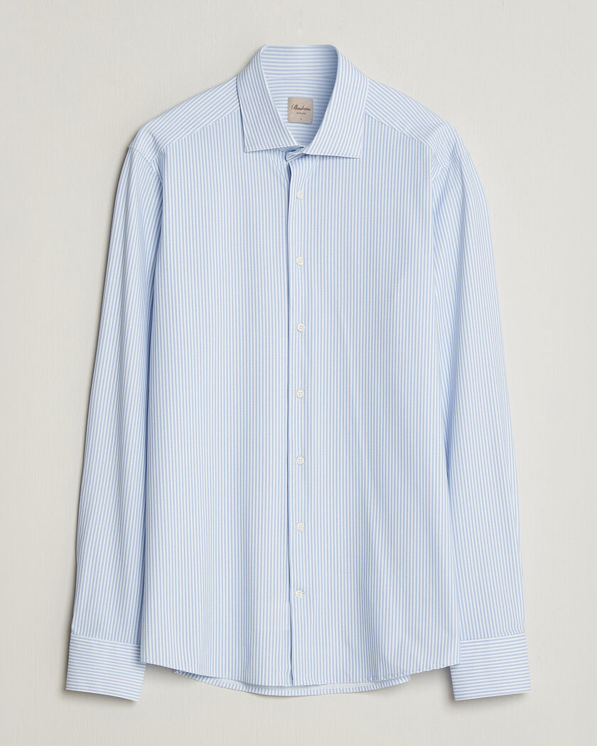 Stenströms Slimline Active Stretch Striped Shirt Light Blue – Bleu