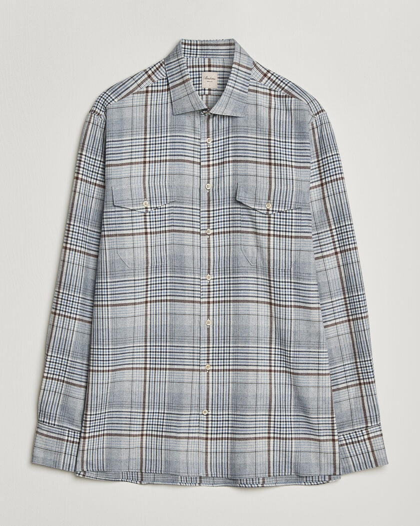 Stenströms Regular Fit Front Pocket Flannel Shirt Blue – Bleu