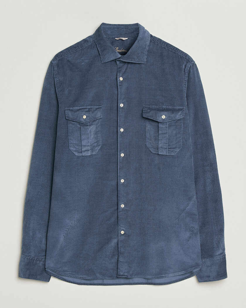 Stenströms Regular Fit Cord Pocket Shirt Blue – Bleu