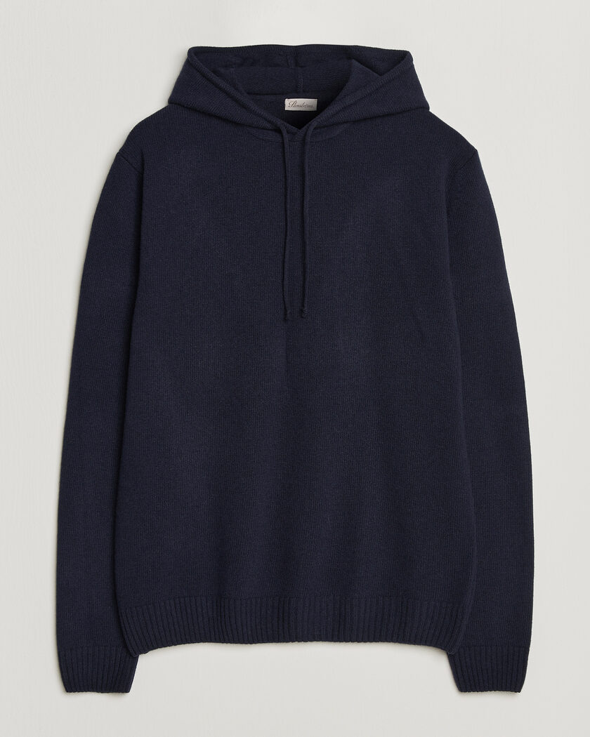 Stenströms Brushed Merino Hood Navy – Bleu