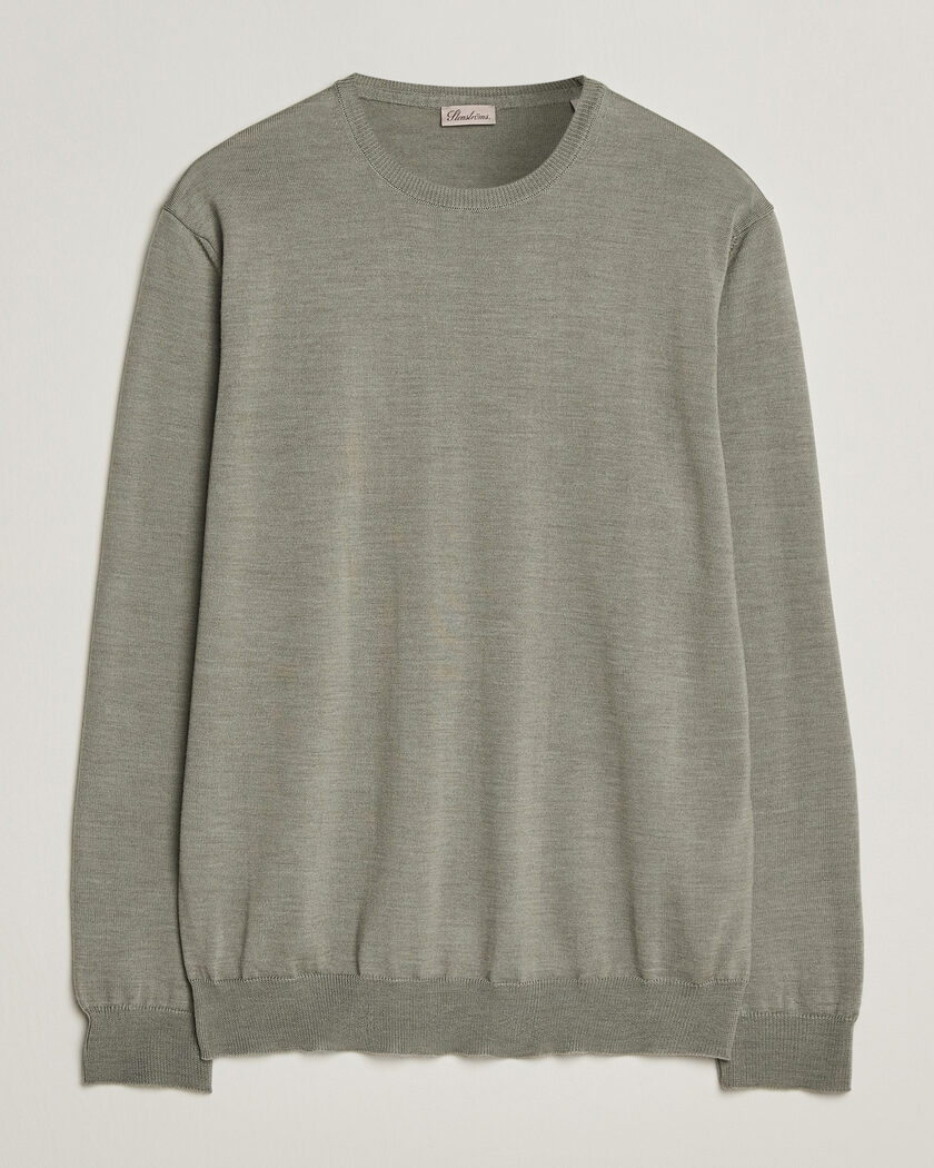 Stenströms Merino Crew Neck Green/Grey – Vert