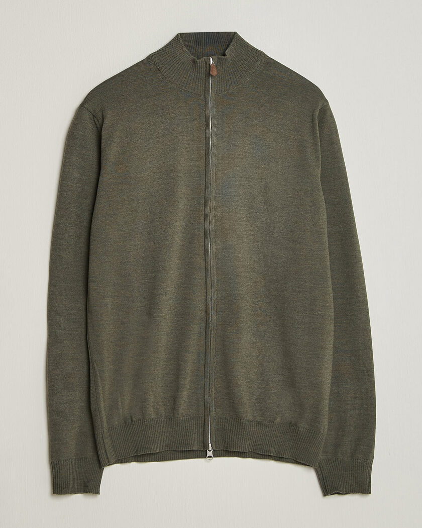 Stenströms Merino Full Zip Green – Vert