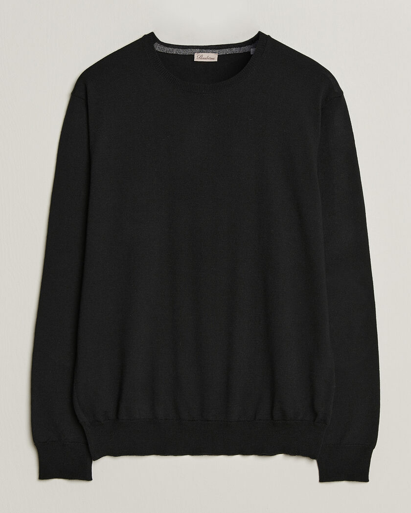 Stenströms Merino Patch Crew Neck Black – Noir