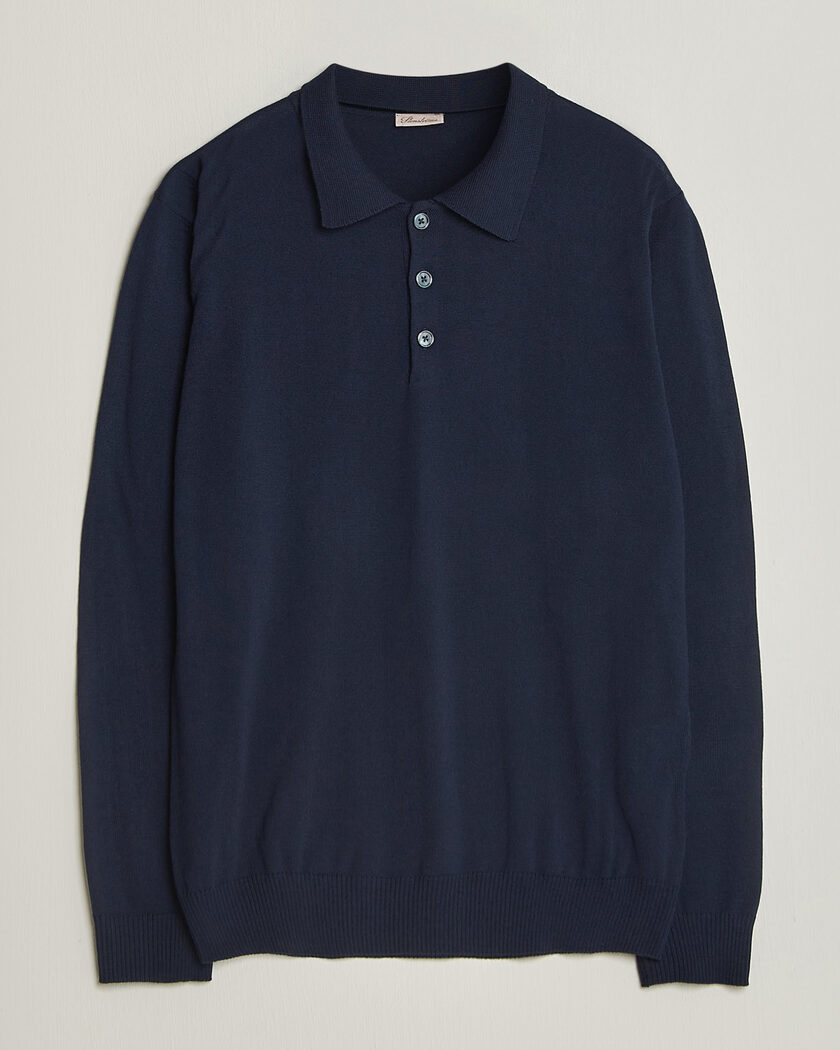 Stenströms Merino Polo Navy – Bleu
